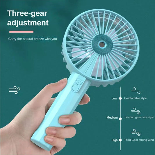 Portable Folding Double-Head Handheld Fan – USB Rechargeable, Desktop & Neck Lanyard Electric Mini Fan